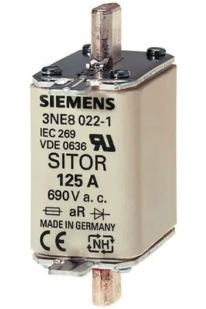 Fusible de cuchillas centradas Siemens 3NE, NH00, aR, 690V ac, 100A, DIN 43620, IEC 60269-2-1, VDE 0636 Exclusivo