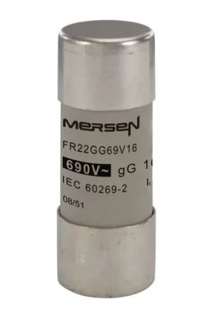 Artesanal Fusible de cartucho cerámico Mersen, 690V ac, 16A, 22 x 58mm