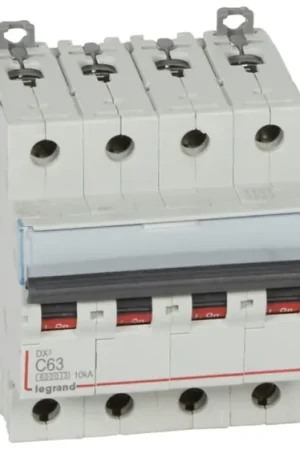 Artesanal Disyuntor 4P, 63A, Curva Tipo C, Poder de corte 6 kA, 10 kA, DX3, Montaje en Carril DIN