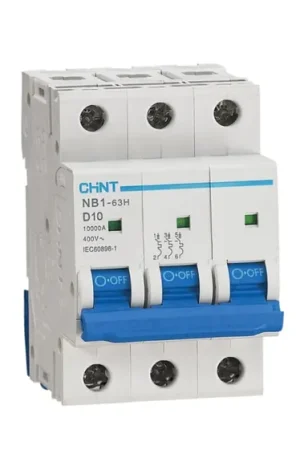 Favorito De Clientes Interruptor automático 3P, 10A, Curva Tipo D, Poder de corte 10 kA NB1-3-10D10, Montaje en Carril DIN