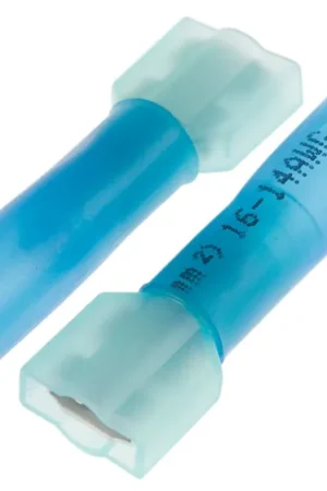 Premium Terminal de lengüeta hembra aislado de color Azul RS PRO de crimpar, 6.35 x 0.8mm, 1.5mm² → 2.5mm², long. 36.5mm, de