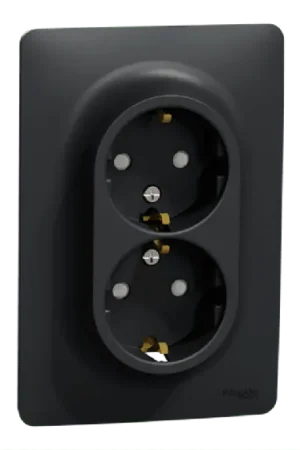 Nueva Colección Toma eléctrica Schneider Electric, Negro, sin interruptor Interior, Exterior, 16A