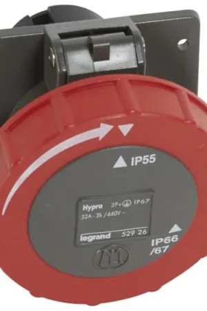 Oferta Limitada Conector hembra Hembra, Formato 3P+E, Hypra, Rojo, 440 V, 32A, IP67