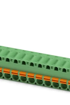A Buen Precio Borne enchufable para PCB Hembra Phoenix Contact de 14 vías, paso 5.08mm, 12A, de color Verde, terminación Mordaza de