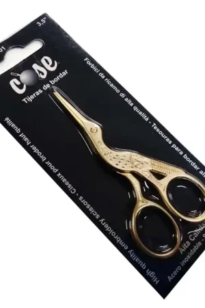 Tijera Dorada de Bordar Cigueña Cose Alta Calidad Compra Ahora