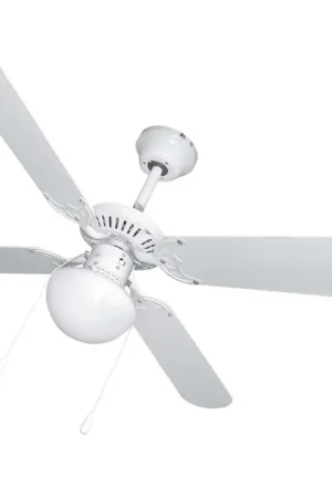 Ventilador Techo 4 Aspas Clásico Blanco con Luz VivaHogar Auténtico