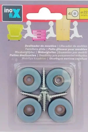 Certificado Deslizadores para muebles Ø22 mm, Inofix Mod.3516 Gris.