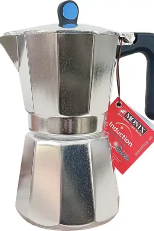 Auténtico Cafetera Aluminio Inducción Italiana Monix