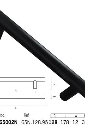 Tirador Asa 146 mm Negro Mate para Muebles y Puertas - Nesu 65001N Súper Precio