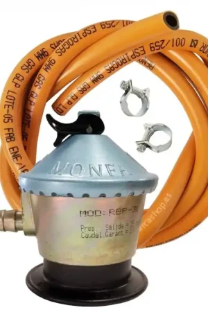 Kit Gas Butano Manguera 1,5 mts + Abrazaderas + Válvula Monfa Moderno