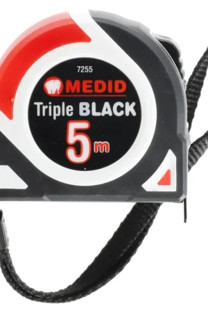 FLEXÓMETRO TRIPLE BLACK CON FRENO DE 5MX25MM Última Versión