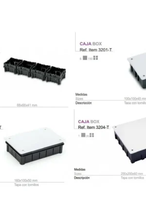160x100 Caja de registro empotrada para empalmes electricos tapa con tornillos Directo De Fábrica